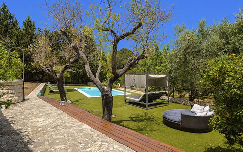 Can Coll: Giardino, Piscina, Shade, Mobili Da Esterno, Backyard, Landscaping, Ricorrere, Eco Hotel, Cortile, Prato