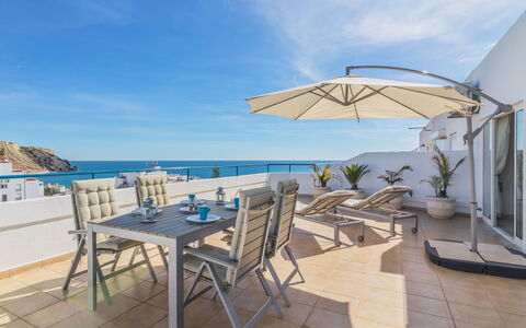 Praia da Luz Sea View: Proprietà, Costruzione, Immobiliare, Appartamento, Mobilia, Casa, Mare, Camera, Vacanza, Tavolo
