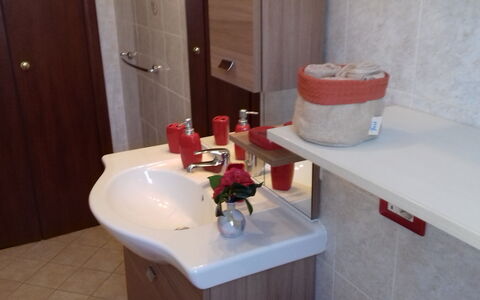 Corallo: Bagno, Camera, Proprietà, Rubinetto, Lavandino Del Bagno, Idraulico Fixture, Acqua, Gabinetto, Bagno Accessorio, Lavello
