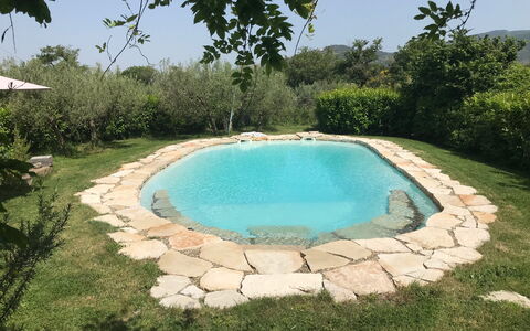 Villa Eleonora: Piscina, Backyard, Giardino, Giochi D'Acqua, Flagstone, Landscaping, Mobili Da Esterno