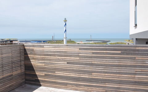 Havenzicht with Parking: Cielo, Mare, Boardwalk, Passerella, Architettura, Linea, Parete, Vacanza, Oceano, Tetto