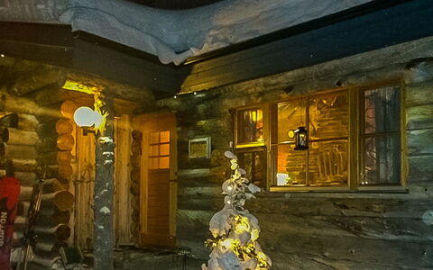 Lapinkoto: Illuminazione, Notte, Inverno, Soffitto, Congelamento, Mezzanotte, Lampada, Log Cabin, Neve
