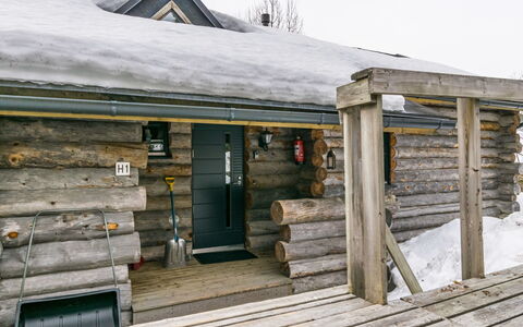 Saaruanaho H1: Legna, Raccordo, Villetta, Casa, Casa, Plank, Edifici Giardino, Log Cabin, Latifoglie, Portico