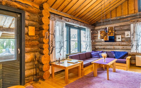 Saaruanaho H1: Legna, Raccordo, Villetta, Casa, Casa, Plank, Edifici Giardino, Log Cabin, Latifoglie, Portico