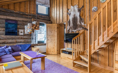 Saaruanaho H1: Legna, Raccordo, Villetta, Casa, Casa, Plank, Edifici Giardino, Log Cabin, Latifoglie, Portico