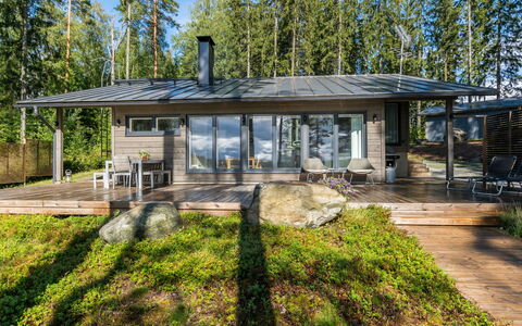 Heikinranta: Legna, Villetta, Log Cabin, Foresta, Capannone, Edifici Giardino, Larice, Woodland, Color Legno