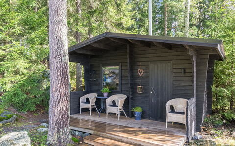 Heikinranta: Legna, Villetta, Log Cabin, Foresta, Capannone, Edifici Giardino, Larice, Woodland, Color Legno