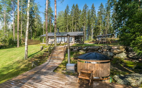 Heikinranta: Legna, Villetta, Log Cabin, Foresta, Capannone, Edifici Giardino, Larice, Woodland, Color Legno