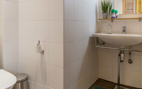 Villa Lumo (Ent. Ylläskyrö): Bagno, Pavimentazione, Idraulico Fixture, Parete, Interior Design, Pavimento, Lavandino Del Bagno, Legna, Toilet Seat, Gabinetto