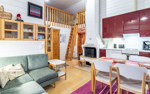 Lomaylläs H105 Pistopolku 2A: Waterway, Banca, Alveo, Lago, Villetta, Foresta, Canale, Serbatoio, Log Cabin