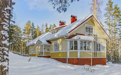 Villa Kukkapää: Legna, Villetta, Log Cabin, Foresta, Capannone, Edifici Giardino, Larice, Woodland, Color Legno