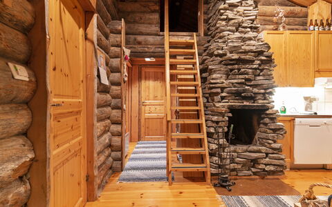 Lomaylläs D59 Palovaarankaarre 13 a: Legna, Villetta, Log Cabin, Foresta, Capannone, Edifici Giardino, Larice, Woodland, Color Legno