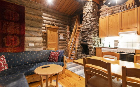 Lomaylläs D59 Palovaarankaarre 13 a: Legna, Villetta, Log Cabin, Foresta, Capannone, Edifici Giardino, Larice, Woodland, Color Legno
