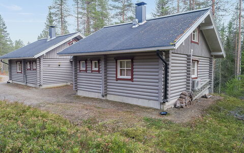 Ylläksen Tunturihonkamaja a 1: Villetta, Casa, Casa, Edifici Giardino, Raccordo, Log Cabin, Agriturismo, Estate, Capannone, Cortile