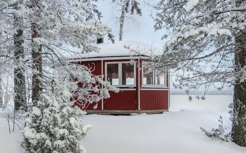 Inninniemi: Legna, Villetta, Log Cabin, Foresta, Capannone, Edifici Giardino, Larice, Woodland, Color Legno