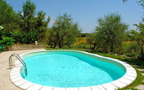Gambassi Terme 840: Piscina, Proprietà, Tempo Libero, Immobiliare, Backyard, Erba, Albero, Casa, Rettangolo, Estate