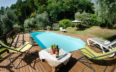 Podere L'istrice: Piscina, Proprietà, Tempo Libero, Backyard, Immobiliare, Casa, Vacanza, Ricorrere, Casa, Lettino