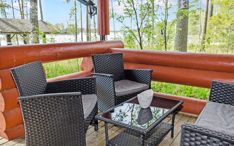 Haapaniemi, Cjoe020: Legna, Villetta, Log Cabin, Foresta, Capannone, Edifici Giardino, Larice, Woodland, Color Legno