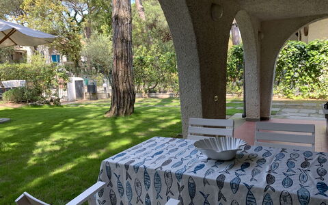 Casa delle Palme: Tavolo, Pianta, Proprietà, Mobilia, Sedia, Tovaglia, Albero, Shade, Mobili Da Esterno, Erba