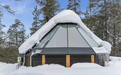 Arctic Light Hut: Neve, Inverno, Congelamento, Calotta Di Ghiaccio, Illuminazione Diurna, Log Cabin, Cupola
