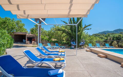 Can Amagat: Proprietà, Mobilia, Blu, Cielo, Piscina, Azzurro, Shade, Lettino, Mobili Da Esterno, Acqua