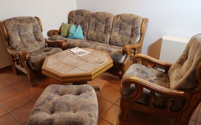 Am Pälitzsee 602.2: Marrone, Divano, Mobilia, Comfort, Sedia, Tavolo, Legna, Divano Letto, Soggiorno, Interior Design