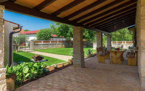 Bozac: Proprietà, Costruzione, Terrazza, Immobiliare, Shade, Pergola, Portico, Backyard, Casa, Cortile