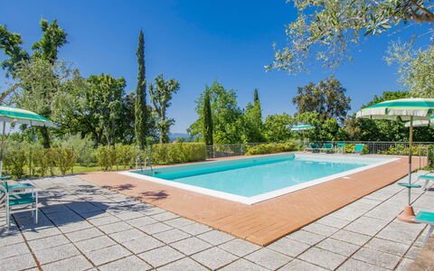 Casale Marittimo 607: Acqua, Pianta, Cielo, Piscina, Costruzione, Azzurro, Albero, Mobili Da Esterno, Shade, Casa