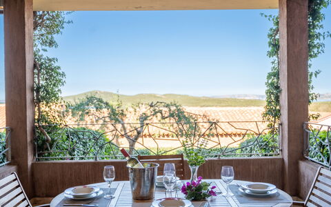 Porto Pozzo 618: Mobilia, Tavolo, Sedia, Cucina & Sala Da Pranzo Tavolo, Mobili Da Esterno, Tavolo Esterno, Shade, Vaso Di Fiori, Balcone, Terrazza