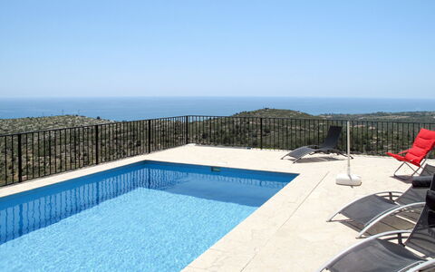 Grecia: Acqua, Cielo, Costruzione, Piscina, Azzurro, Rettangolo, Shade, Mobili Da Esterno, Casa, Sedia