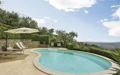 Villa i Cipressi: Acqua, Nube, Cielo, Risorse Idriche, Proprietà, Piscina, Pianta, Azzurro, Albero, Shade