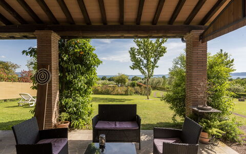 Lago di Bolsena 663: Mobilia, Mobili Da Esterno, Legna, Sedia, Tavolo, Portico, Tavolo Esterno, Giardino, Lotto
