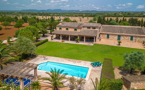 Son Viquet: Cielo, Nube, Pianta, Costruzione, Acqua, Piscina, Azzurro, Albero, Finestra, Lotto