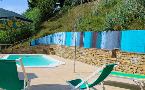 La Rovere: Proprietà, Piscina, Tempo Libero, Mobilia, Lettino, Mobili Da Esterno, Casa, Turchese, Parete, Backyard