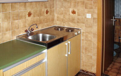 Ahligerhof (Szu216) 650.2: Controsoffitto, Lavello, Lavandino Della Cucina, Proprietà, Cabinetry, Cucina, Camera, Piastrella, Mobilia, Pavimento