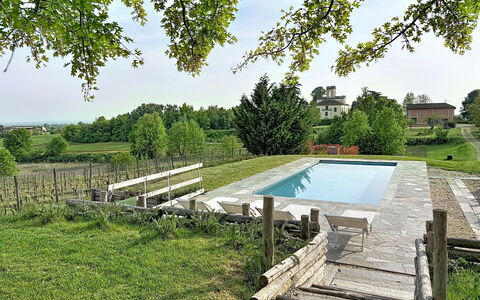 Villa Remotti: Piscina, Giardino, Prato, Shade, Backyard, Landscaping, Cortile, Parco, Agriturismo, Hacienda