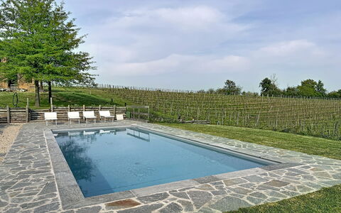 Villa Remotti: Piscina, Materiale Composito, Flagstone, Giardino, Giochi D'Acqua, Landscaping, Shade, Ricorrere, Backyard, Mobili Da Esterno