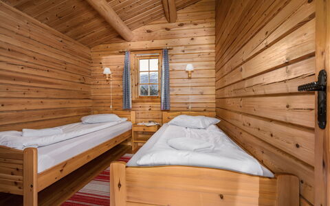 Fjordblick i: Legna, Soffitto, Color Legno, Latifoglie, Plank, Pavimento, Log Cabin, Villetta, Camera Da Letto, Letto