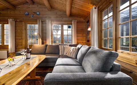 Fjordblick i: Legna, Casa, Casa, Villetta, Soggiorno, Divano, Latifoglie, Log Cabin, Legname