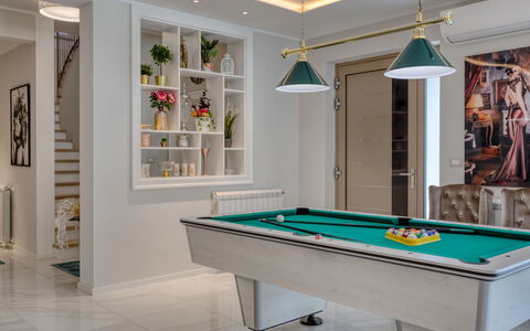 Dream House: Biliardo Camera, Biliardo, Proprietà, Attrezzatura Sportiva, Biliardo, Tavolo, Legna, Piscina, Interior Design