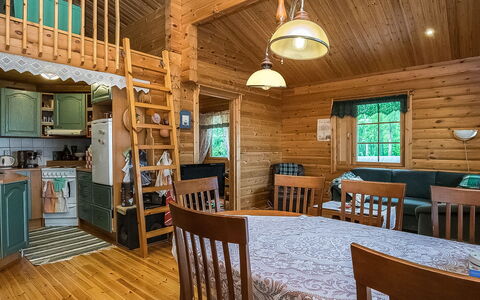 Hirsiniemi: Legna, Villetta, Log Cabin, Foresta, Capannone, Edifici Giardino, Larice, Woodland, Color Legno