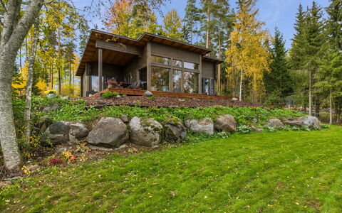 Villa Kurki: Legna, Villetta, Log Cabin, Foresta, Capannone, Edifici Giardino, Larice, Woodland, Color Legno