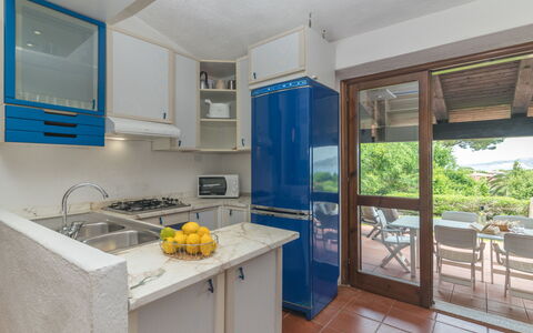 Nicoletta: Proprietà, Cabinetry, Lavandino Della Cucina, Lavello, Blu, Pianta, Rubinetto, Interior Design, Architettura, Legna