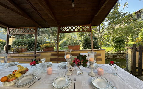 Podere Di Mero Casolare: Mobilia, Tavolo, Tovaglia, Sedia, Interior Design, Cucina & Sala Da Pranzo Tavolo, Biancheria, Serveware, Ristorante, Sala Da Pranzo