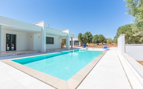 Villa Stella Cadente: Acqua, Costruzione, Cielo, Piscina, Azzurro, Rettangolo, Shade, Casa, Interior Design, Albero