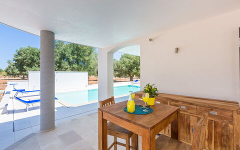Villa Stella Cadente: Proprietà, Mobilia, Tavolo, Azzurro, Legna, Interior Design, Pavimentazione, Sedia, Pavimento, Pianta