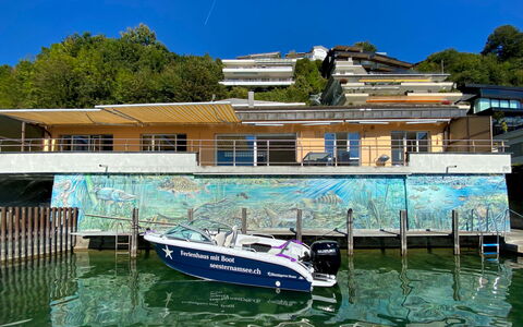 Seestern Direkt am See: Acqua, Cielo, Barca, Costruzione, Giorno, Moto D'Acqua, Veicolo, Azzurro, Finestra, Architettura Navale