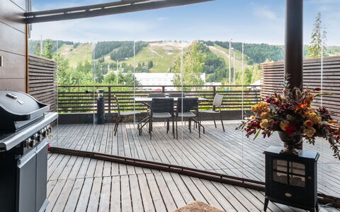 Tahko Spa Suites Orange B 1: Legna, Villetta, Color Legno, Latifoglie, Log Cabin, Plank, Soffitto, Materiali Naturali, Legname, Edifici Giardino