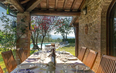 Villa Poggiospinoso: Proprietà, Costruzione, Portico, Immobiliare, Casa, Camera, Ristorante, Estate, Interior Design, Albero