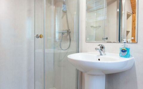 Birchwood Cottage: Bagno, Idraulico Fixture, Pavimentazione, Pavimento, Interior Design, Lavandino Del Bagno, Doccia, Idraulico, Soffione Doccia, Soffitto